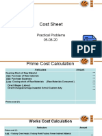 Cost Sheet: Practical Problems 05-08-20