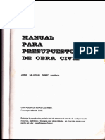 Manual para Presupuestos de Obra Civil