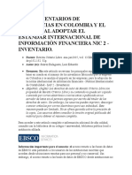 Los Inventarios de Mercancias en Colombia Y El Impacto Al Adoptar El Estandar Internacional de Información Financiera Nic 2 - Inventario
