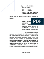 Apercibimiento alimentario no cumplido