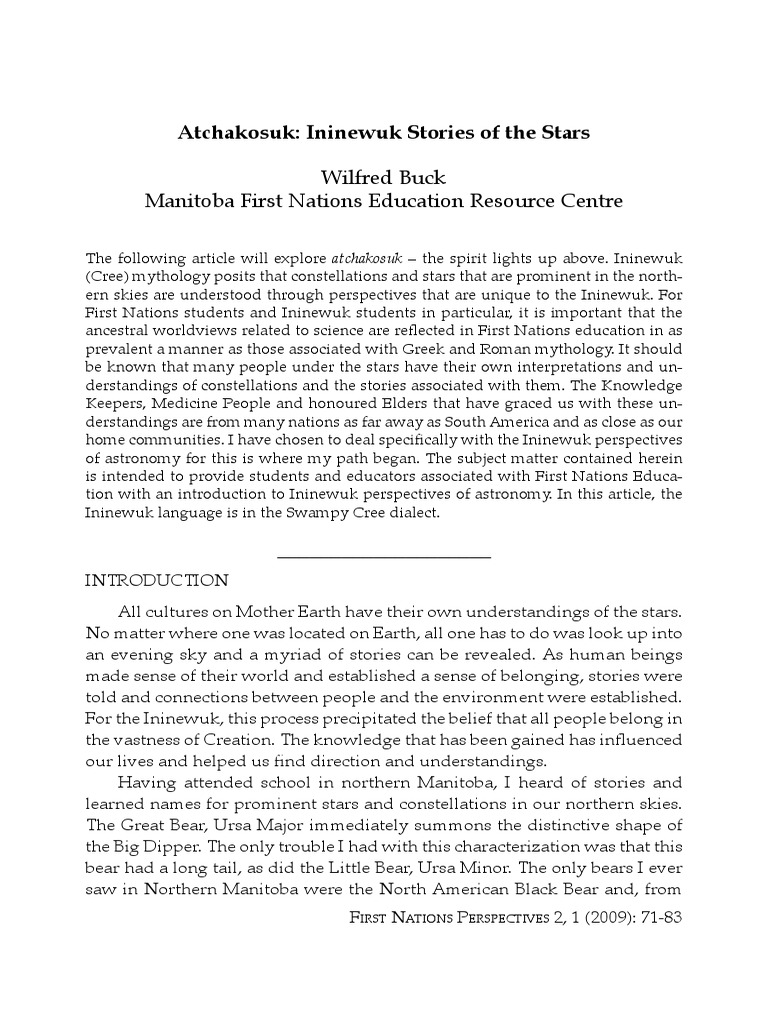 Wilfred Buck Manitoba First Nations Education Resource Centre PDF