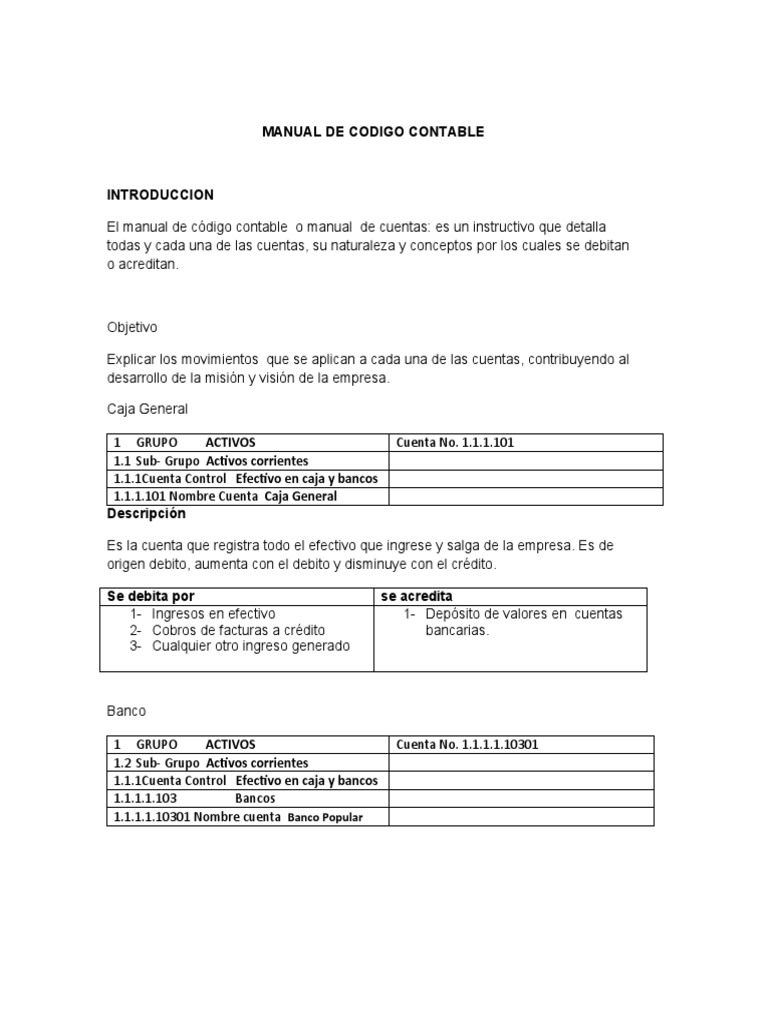 Manual de cuentas contables | PDF | Hipoteca Comercial | Finanzas y ...