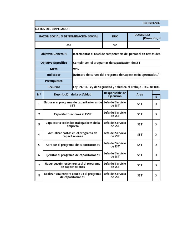 Programa Anual de Capacitación SST | PDF | Economias | Business