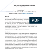 Educational Planning, Policy and Management of The Professional Educational Institutions