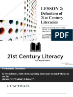 Lesson 2:: Definition of 21st Century Literacies