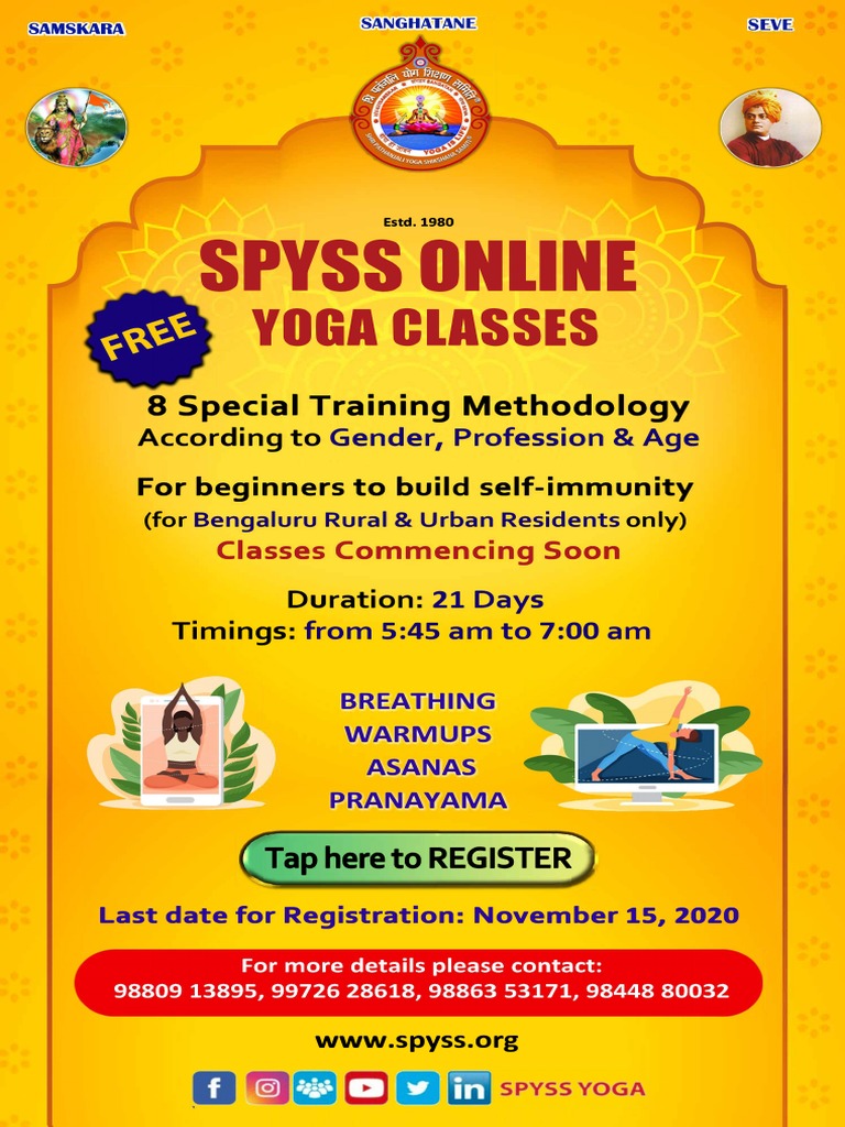 SPYSS Online Yoga Classes Registration | PDF