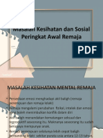 Masalah Kesihatan Dan Sosial Peringkat Awal Remaja