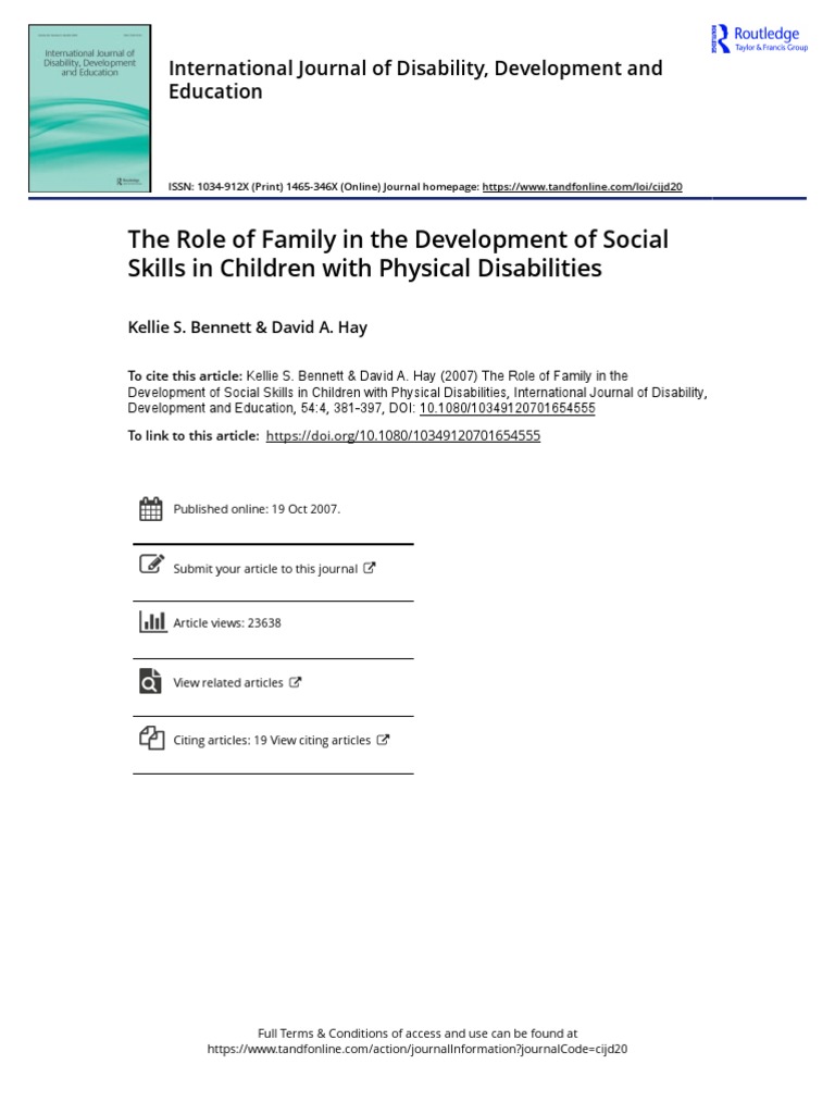 The Role of Family in The Development of Social Skills in Children With ...