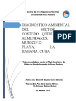 Diagnóstico Ambiental DEL Sector Costero Quibú-Almendares, Municipio Playa, LA Habana, Cuba