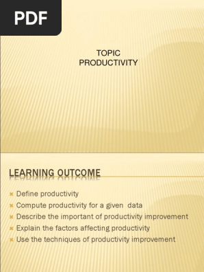 Productivity