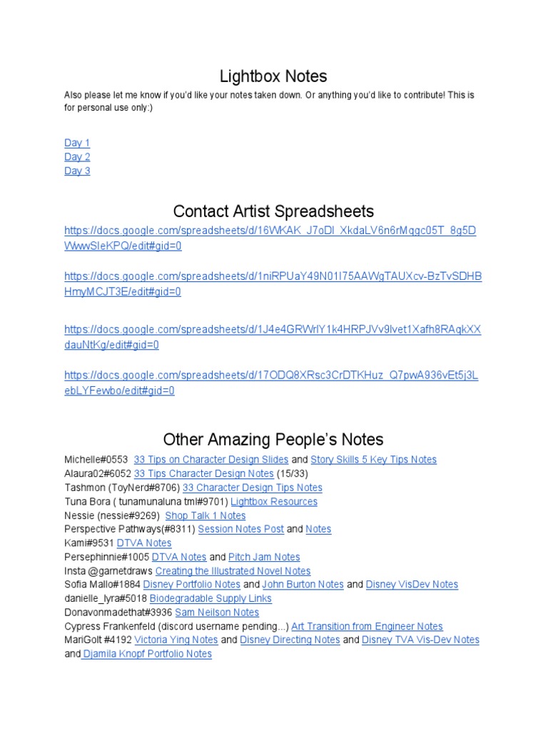 Lightbox Expo 2020 Notes PDF | PDF | Paintings | Animation