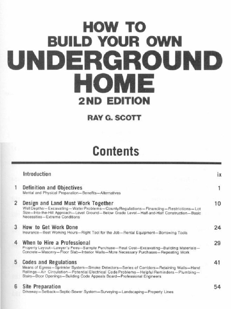 How To Build Your Own Underground Home PDF PDF