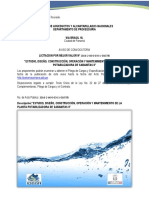 Licitación para la construcción de la planta potabilizadora de Sabanitas II