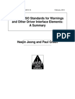 SAE and ISO Standards For Warnings and Other Driver Interface Elements: A Summary