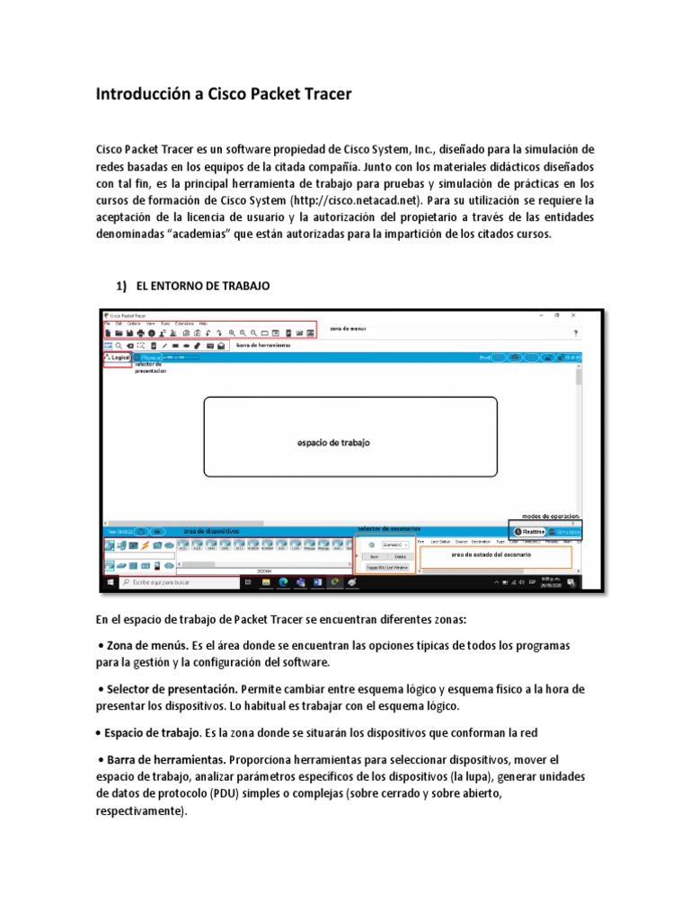 Introducción a Cisco Packet Tracer | PDF | Red de computadoras | Simulación