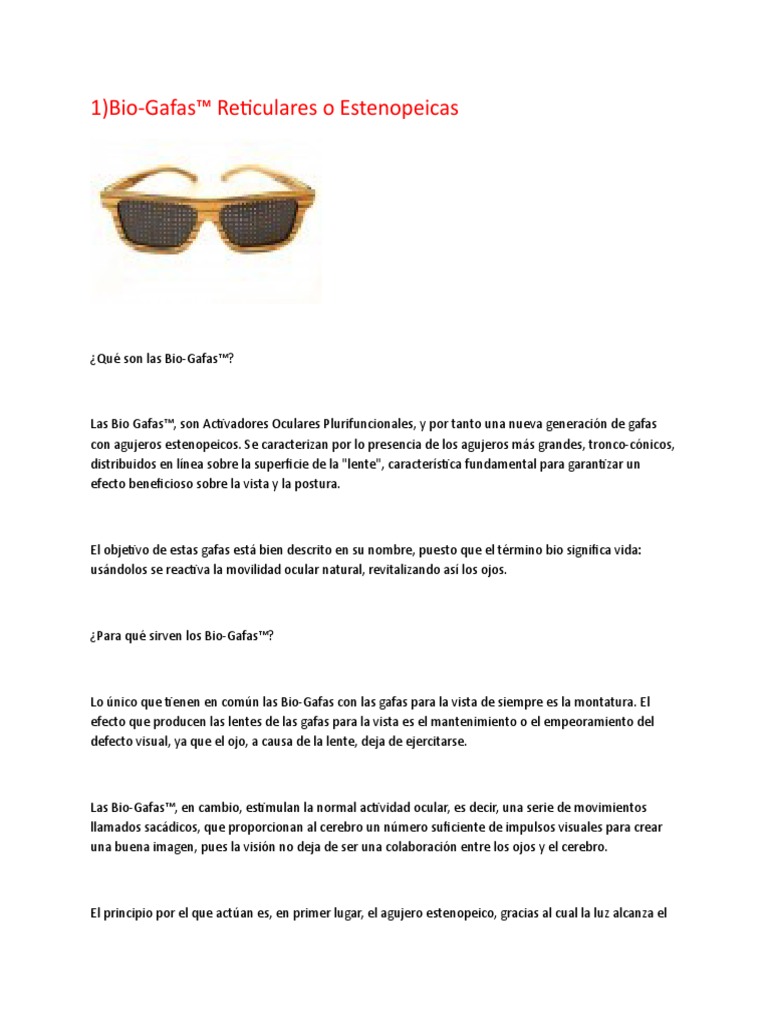 Gafas reticulares de Natural Vision