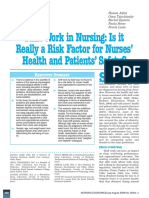 Shift Work in Nursing: Is It Really A Risk Factor For Nurses' Health and Patients' Safety?