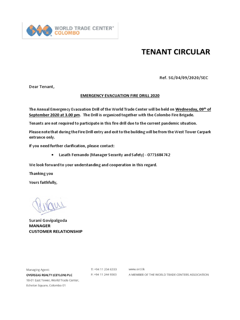 Annual Fire Drill 2020 Pdf Pdf