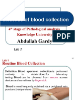 Methods of Blood Collection: 4 Stage of Pathological Analysis Knowledge University