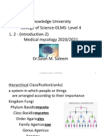 Knowledge University College of Science-DLMS-Level 4 L. 2 - (Introduction-2) Medical Mycology 2020/2021