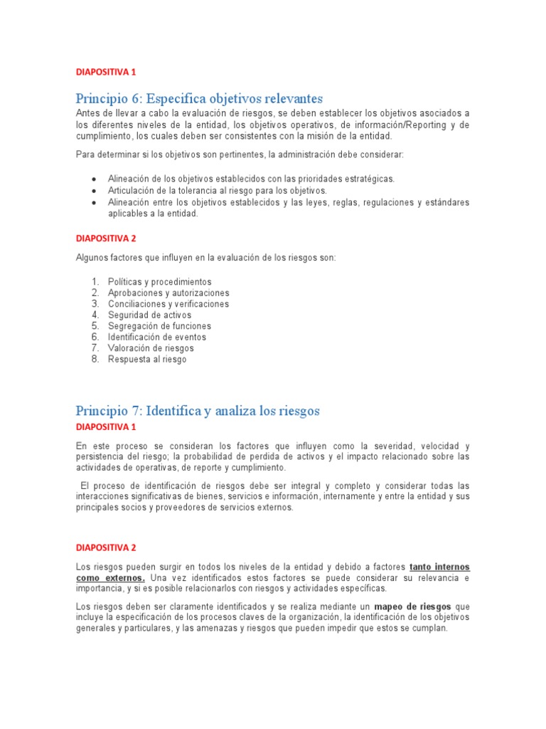 Componente Evaluacion de Riesgos Coso 2013 | PDF | Riesgo | Probabilidad