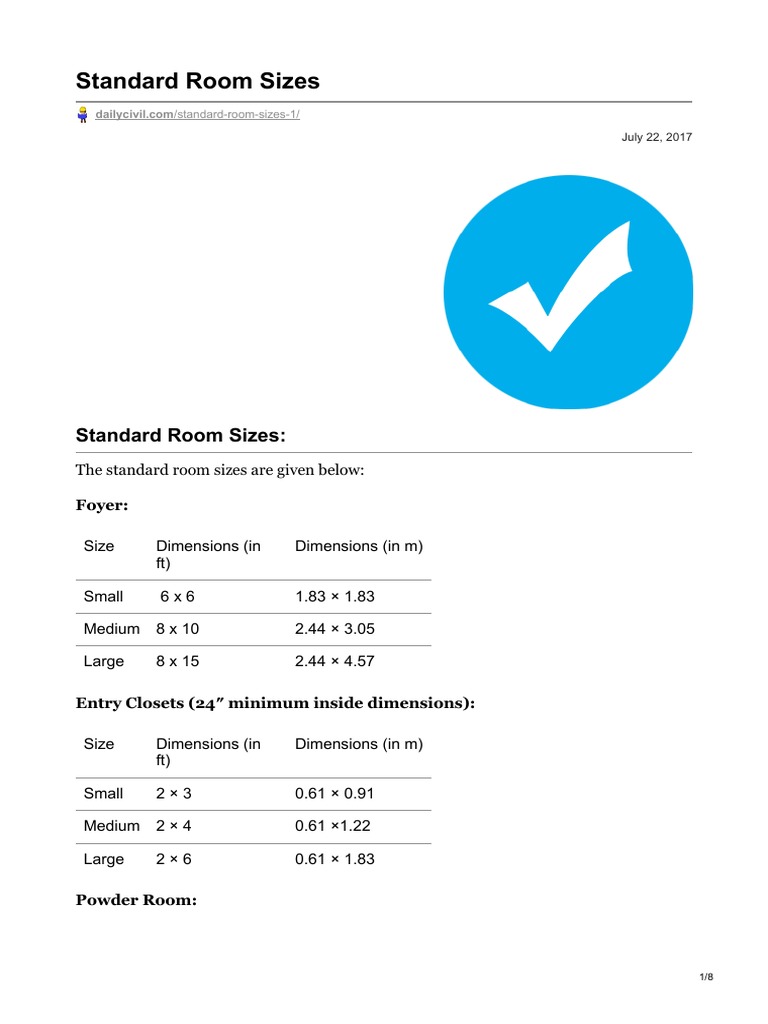 Standard Room Sizes PDF Bedroom Room