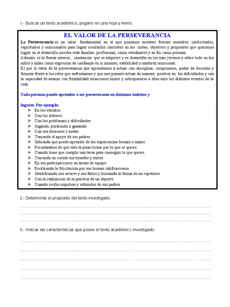 El Valor de La Perseverancia | PDF