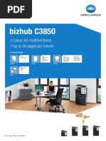 Bizhub C3850: Colour A4 Multifunctional Up To 38 Pages Per Minute