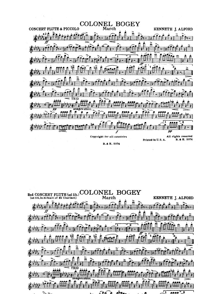 Alford Kenneth Colonel Bogey March Complete Parts | PDF