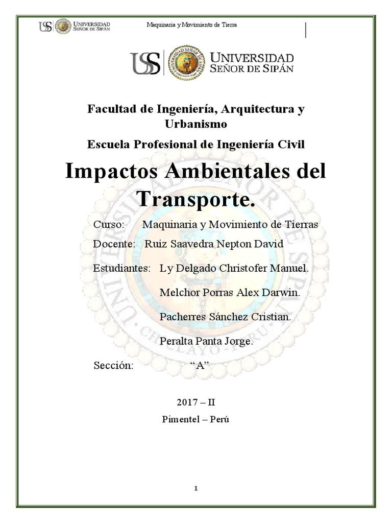 Impacto Ambiental del Transporte Terrestre | PDF | Entorno natural ...