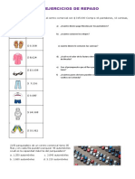 Ejercicios de Repaso Matematicas 3P