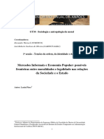 Pires - Mercados Informais e Economia Popular. Possíveis Fronteiras Entre Moralidade e Legalidade