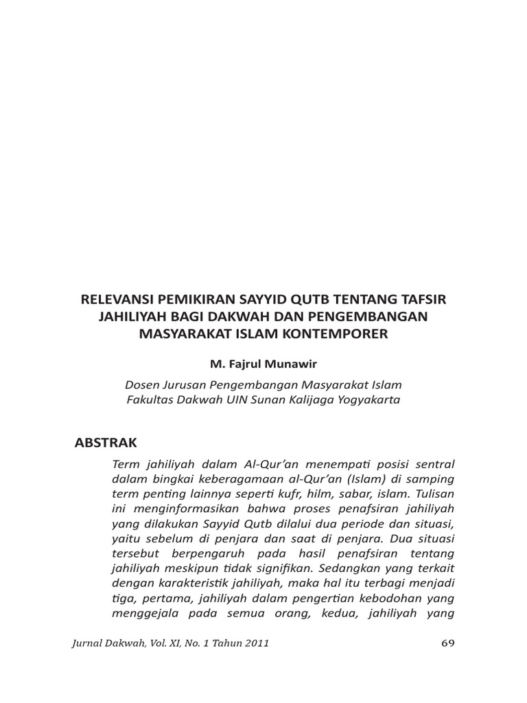 Id Relevansi Pemikiran Sayyid Qutb Tentang Pdf