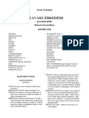 Wedekind A Tavasz Ebredese PDF | PDF