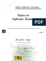 Dependable Software Systems: Topics in Software Testing