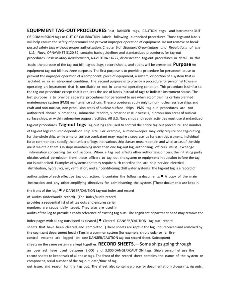 Lockout Tagout | PDF | Ships | Submarines