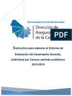 Instructivo para Llenar El Informe de Evaluación Del Desempeño Docente Del Periodo 2019