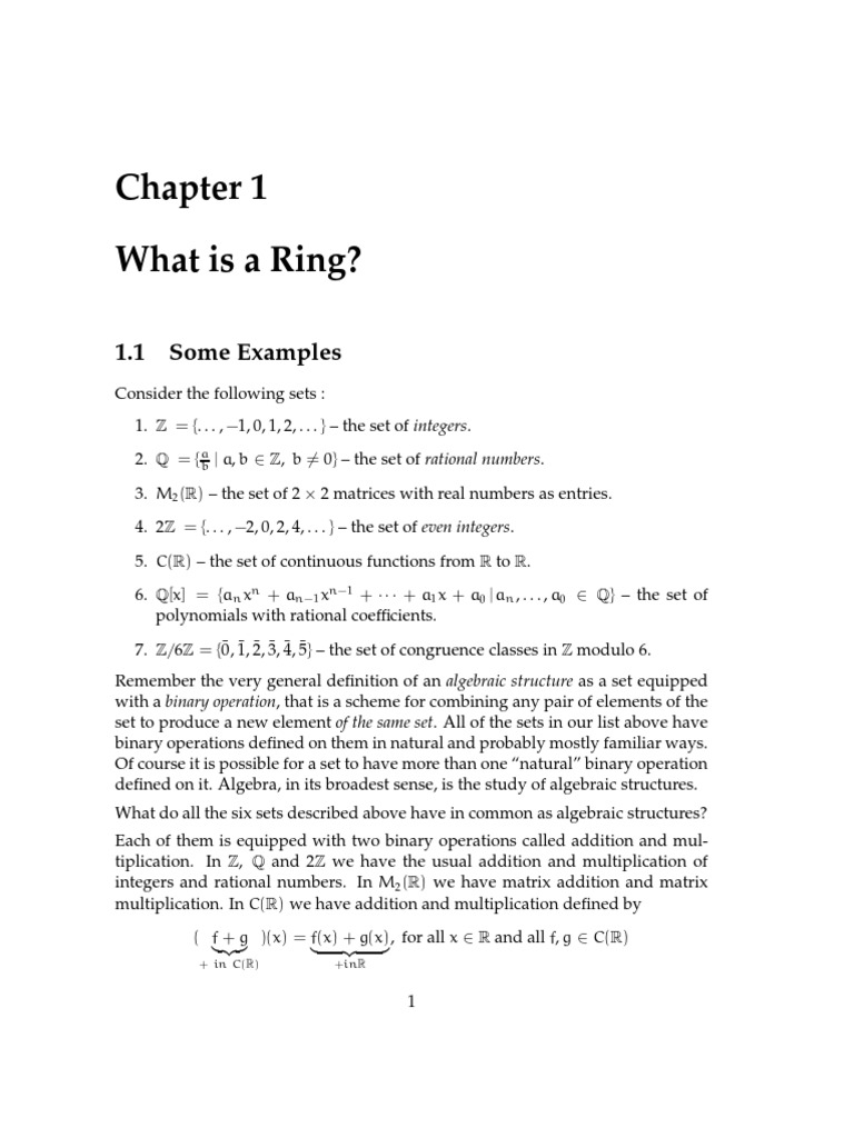 Fundamental Properties of Rings Exploring the Definition and