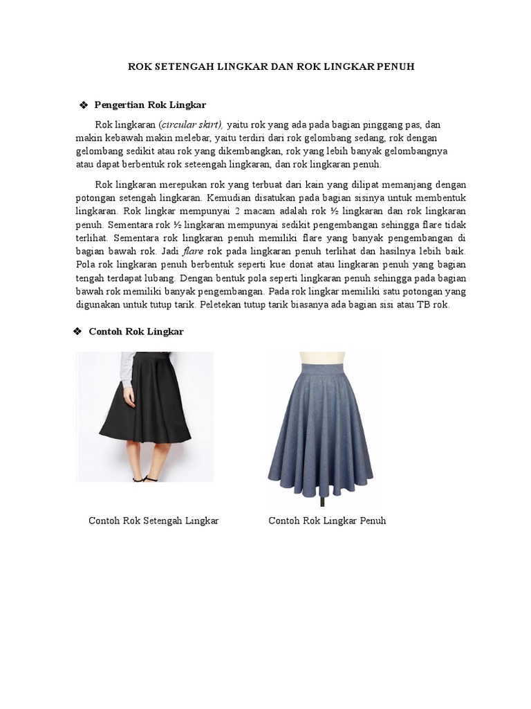 Materi Rok Setengah Lingkar Dan Rok Lingkar Penuh | PDF