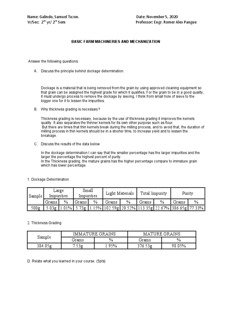 Basic Farm Machineries And Mechanization Nd Nd Pdf Mill Grinding