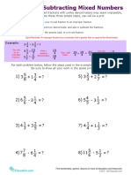 F5 - Addition and Subtraction of Mixed Numbers