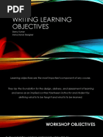 Writing Learning Objectives: Darcy Turner Instructional Designer