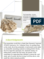 The Potentiality of Using Pulverized Oyster Shells As A Sustainable Cementing Material in Making Hollow Blocks