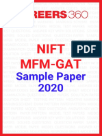 NIFT Sample Paper 2020 MFM Program GAT