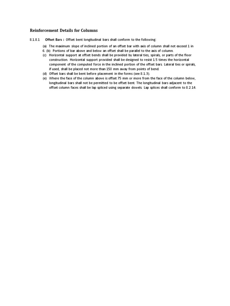 Column Reinforcement Detailing Guide | PDF
