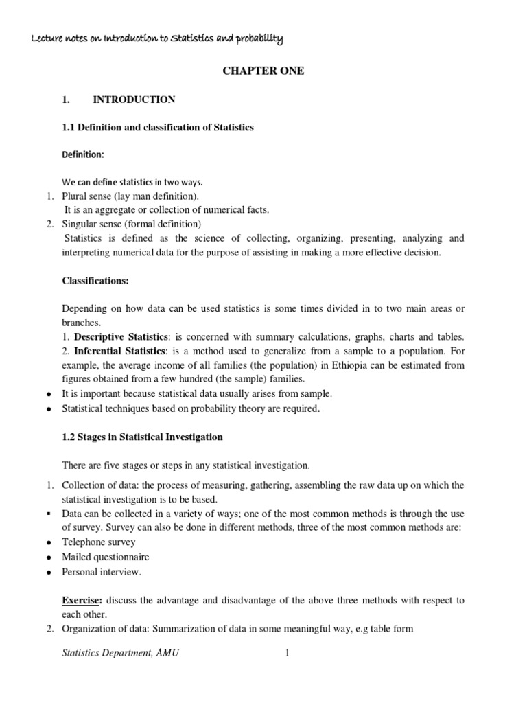 Lec - Not On Statistics and Probability | PDF | Level Of Measurement ...