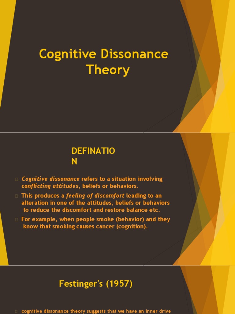 Cognitive Dissonance Theory Explained | PDF | Attitude (Psychology ...
