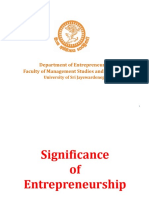 Introductory Session Part I - Significance of Entrepreneurship PDF