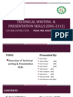 Technical Writing & Presentation Skills (Eng-2111) : Course Instructor