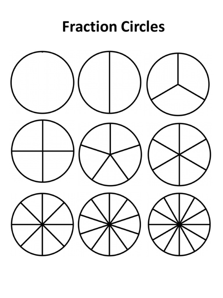Fractions Circles Strips Rectangles and Number Lines | PDF